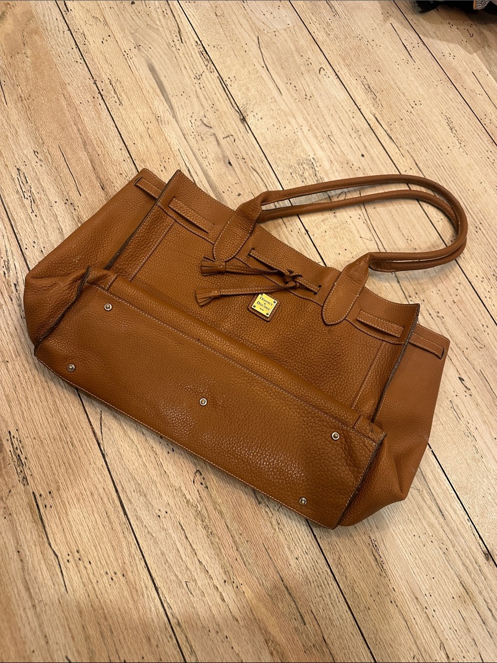 Dooney & Bourke Cognac Pebbled Leather Tote